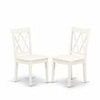 Atlin Designs Wood Dining Set with Linen Fabric Seat in White