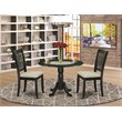 Atlin Designs Wood Dining Set with Fabric Seat in Black