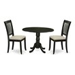 Atlin Designs Wood Dining Set with Fabric Seat in Black