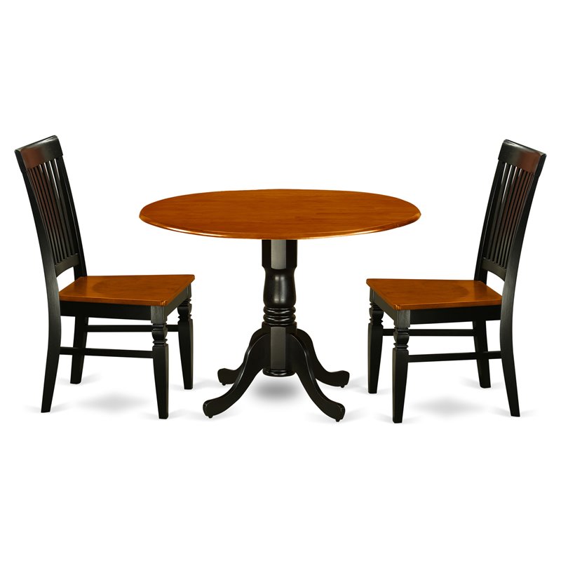 Atlin Designs 3-piece Dining Table and Chairs in Black and Cherry
