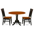 Atlin Designs 3-piece Dining Table and Chairs in Black and Cherry