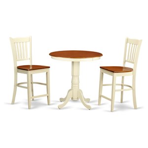 Atlin Designs 3-piece Wood Dining Set in Buttermilk and Cherry