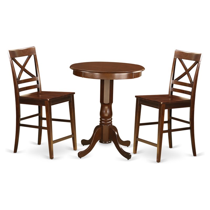 Atlin Designs 3-piece Wood Dining Table and Chairs in Mahogany