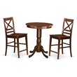Atlin Designs 3-piece Wood Dining Table and Chairs in Mahogany