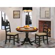 Atlin Designs 3-piece Dining Set with Fabric Seat in Black/Cherry