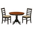 Atlin Designs 3-piece Dining Set with Fabric Seat in Black/Cherry