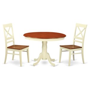 Atlin Designs 3-piece Kitchen Table Set in Buttermilk and Cherry