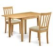 Atlin Designs 3-piece Wood Dining Set with Linen Seat in Oak