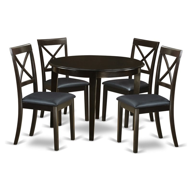 Atlin Designs 5-piece Wood Dining Set with 4 Chairs in Cappuccino