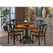Atlin Designs Antique 5-piece Dining Set with Wood Chairs in Black/Cherry