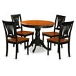 Atlin Designs Antique 5-piece Wood Seat Dining Set in Black and Cherry