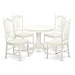 Atlin Designs Antique 5-piece Wood Table and Dinette Chairs in White