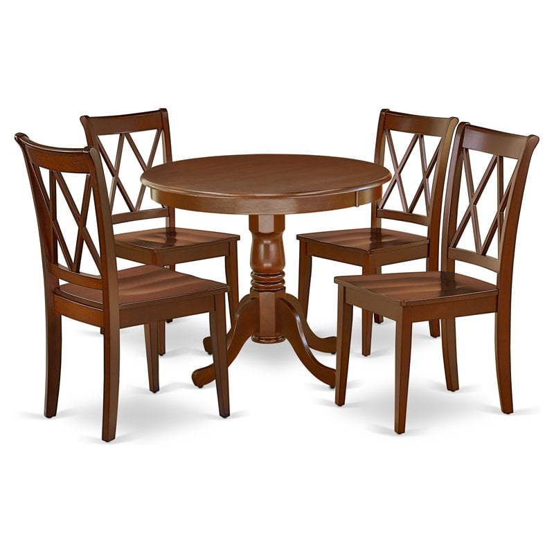Atlin Designs Antique 5-piece Table and Double X back Chairs in Mahogany