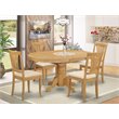Atlin Designs 5-piece Wood Dining Chairs and Oval Table in Oak