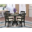 Atlin Designs 5-piece Wood Dining Set with Slatted Chairs in Black