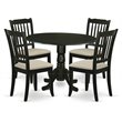 Atlin Designs 5-piece Wood Dining Set with Slatted Chairs in Black