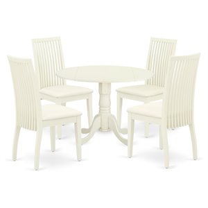 Atlin Designs 5-piece Wood Dining Set with Cushion Seat in White