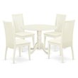 Atlin Designs 5-piece Wood Dining Set with Cushion Seat in White