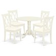 Atlin Designs 5-piece Wood Dining Set with Fabric Seat in White