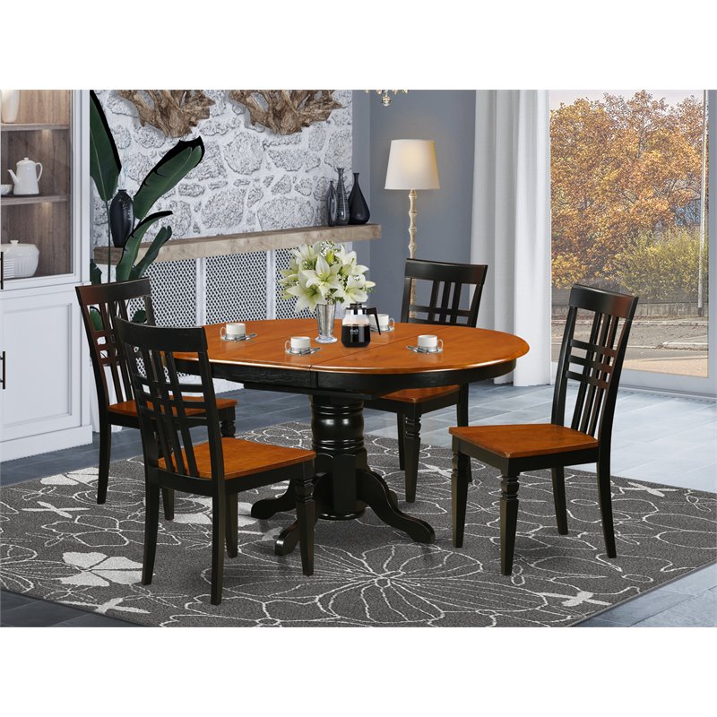 Atlin Designs 5-piece Wood Dining Room Set in Black/Cherry