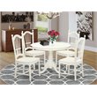 Atlin Designs 5-piece Wood Dining Table and Chairs in Linen White