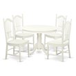 Atlin Designs 5-piece Wood Dining Table and Chairs in Linen White