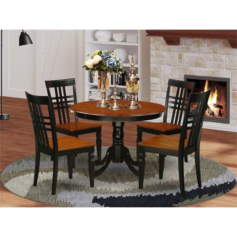 Atlin Designs 5-piece Dining Table and Chairs in Black/Cherry