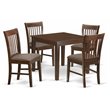 Atlin Designs 5-piece Wood Dining Set with Fabric Seat in Mahogany