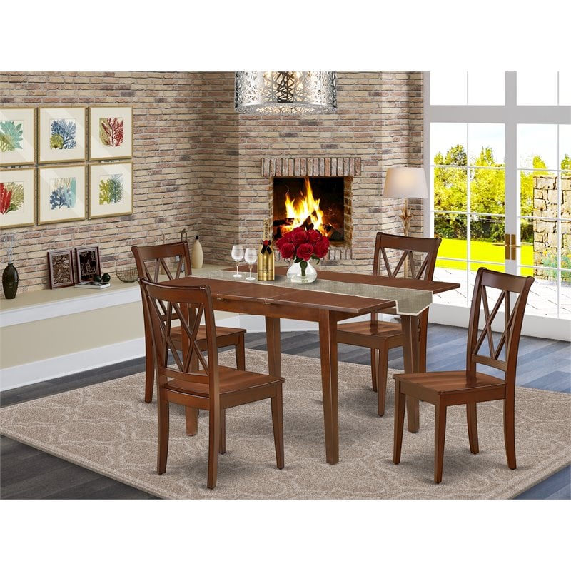 Atlin Designs 5-piece Wood Dining Set in Mahogany