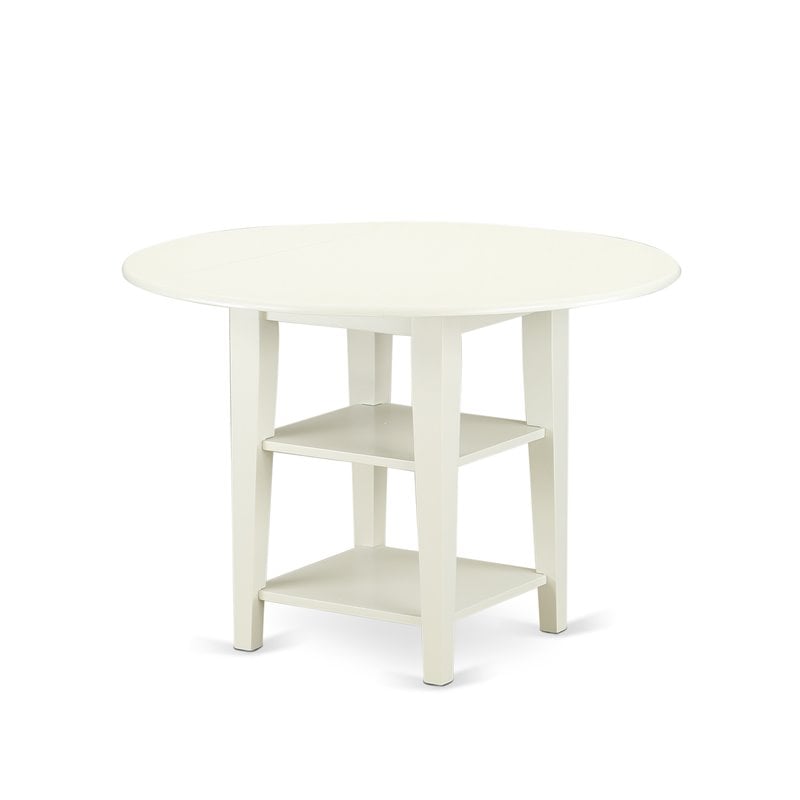 Atlin Designs 5-piece Wood Dining Set with Round Table in White