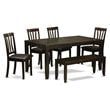 Atlin Designs 6-piece Dining Table Set with Bench in Cappuccino