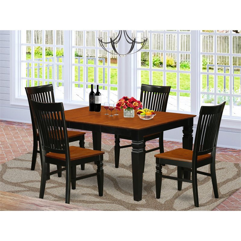 Atlin Designs 5-piece Wood Table and Kitchen Chairs in Black/Cherry