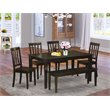 Atlin Designs 6-piece Dining Set with Wood Seat in Cappuccino