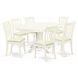 Atlin Designs 7-piece Wood Dining Set with Oval Table in Linen White