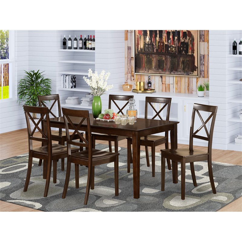 Atlin Designs 7-piece Wood Dining Room Set in Cappuccino | Homesquare