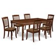Atlin Designs 7-piece Wood Dining Set with Fabric Seat in Mahogany