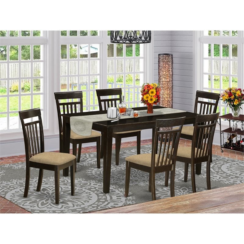 Atlin Designs 7-piece Wood Table and Dining Chairs in Cappuccino