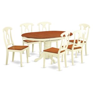 Atlin Designs 7-piece Wood Dining Table Set in Buttermilk/Cherry