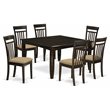 Atlin Designs 7-piece Dining Set with Fabric Seat in Cappuccino