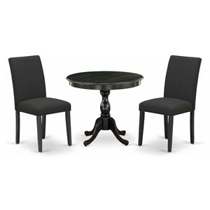 Atlin Designs 3-piece Wood Dining Set in Wire Brush Black
