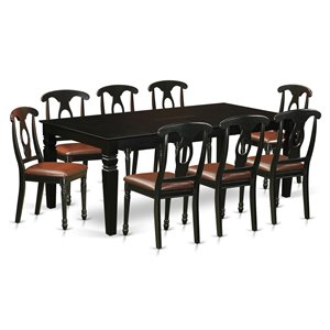 Atlin Designs 9-piece Wood Dining Table and Chairs in Black