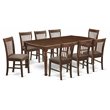Atlin Designs 9-piece Wood Dining Set w/ Fabric Chairs in Mahogany