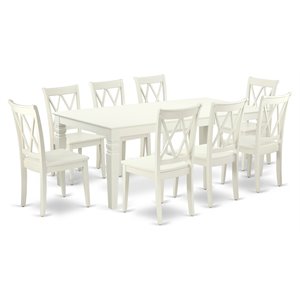 Atlin Designs 9-piece Wood Dining Table Set in Linen White