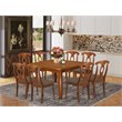 Atlin Designs 9-piece Dining Set with Cushion Seat in Saddle Brown
