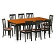 Atlin Designs 9-piece Dining Set with Leather Seat in Black/Cherry