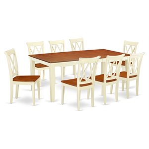 Atlin Designs 9-piece Dining Room Table Set in Buttermilk/Cherry