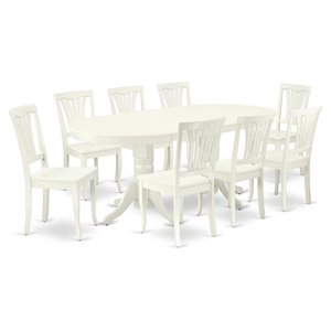 Atlin Designs 9-piece Dining Set with Wood Seat in White