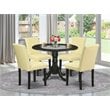 Atlin Designs 5-piece Wood Dining Set in Black/Eggnog