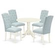 Atlin Designs 5-piece Wood Dining Set in Linen White/Baby Blue