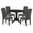 Atlin Designs 5-piece Wood Dining Set in Black/Dark Gotham Gray